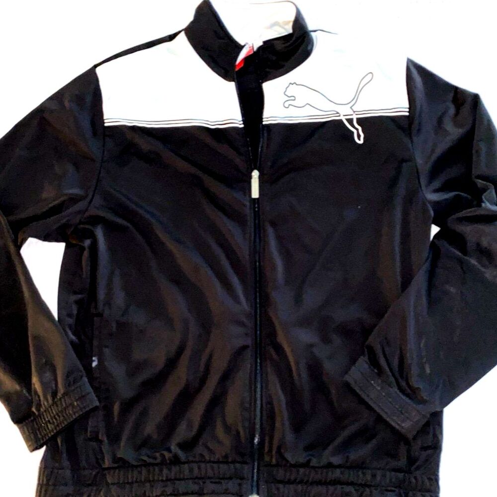 Puma Men's Athletic Track Jacket XL Black/White
